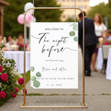 wedding sign mockup, event sign mock up with the night before sample sign mockup