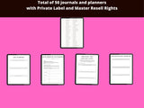 50 Digital Journals & Planners Bundle with PLR + Master Resell Rights
