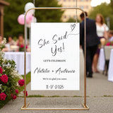 event sign mockup, engagement party sign mockup with sample she said yes engagement party sign
